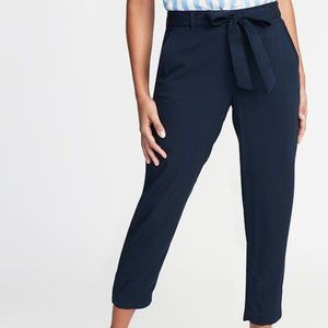 Tie Waist Soft Navy Capri